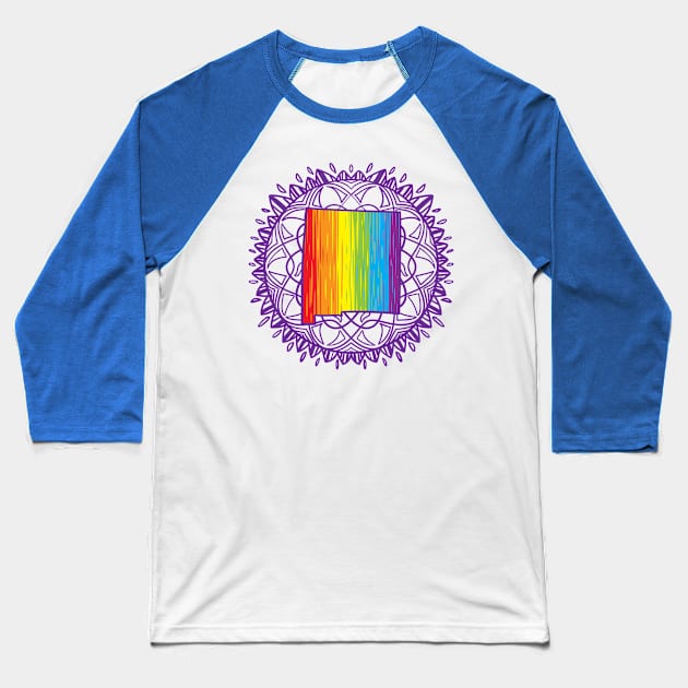 New Mexico Mandala Pride Baseball T-Shirt by Manfish Inc.